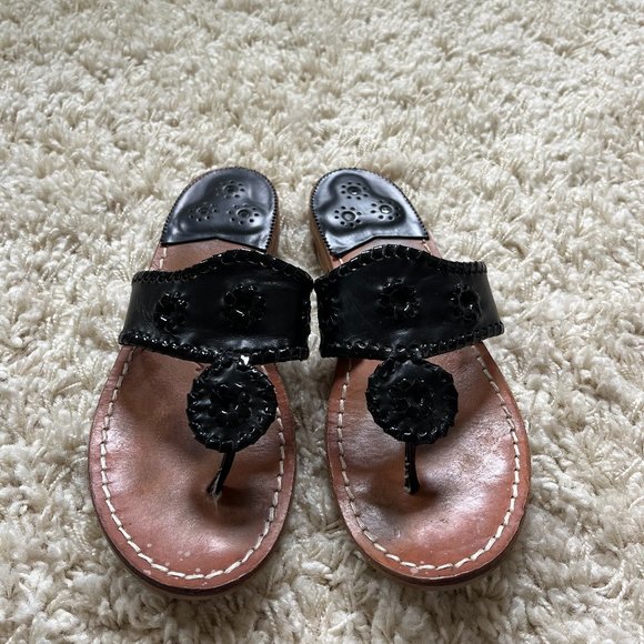 Black Jack Rogers USA Jack Flat Sandal - Picture 1 of 5